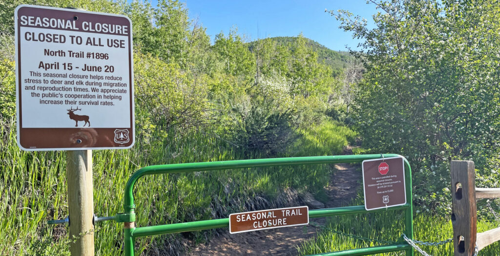 Seasonal wildlife closure sign