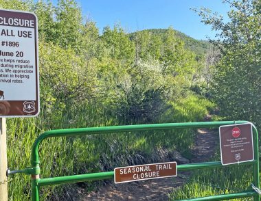 Seasonal wildlife closure sign